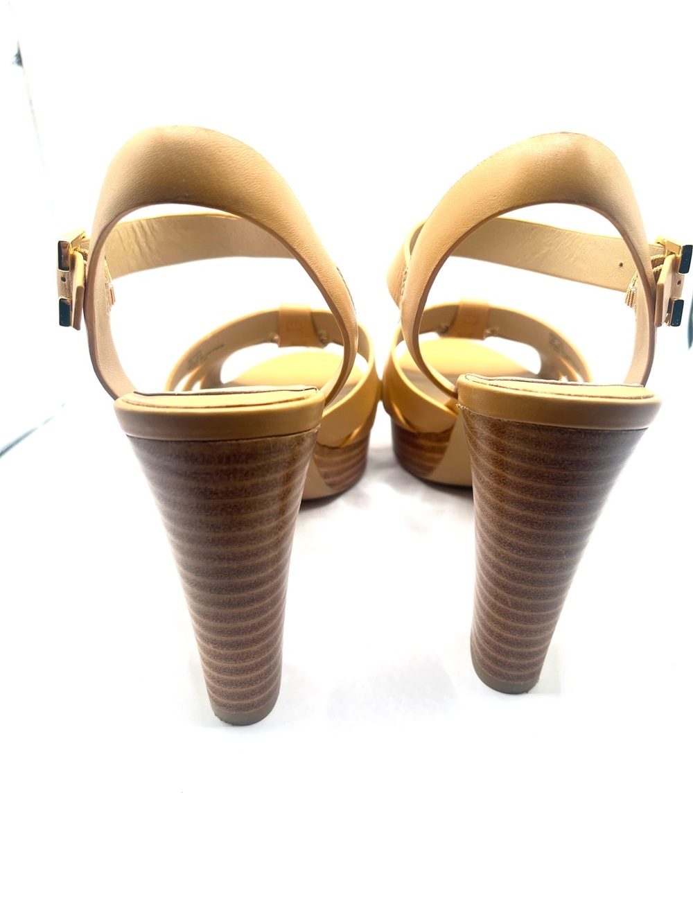 Lauren Ralph Lauren Sofia New Womens 6.5 Tan Leather Platform Block Heel Sandals - Picture 3 of 13